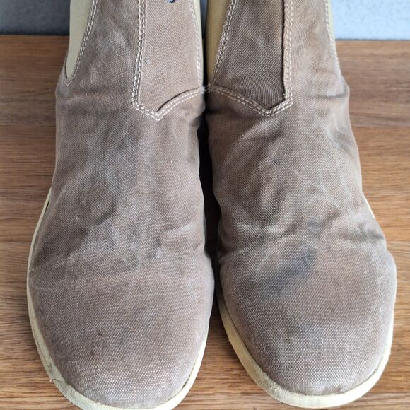 Blundstone Chelsea Boots Men Tan Canvas Pull On Ankle Size 10.5 AU 11.5 US - Picture 8 of 13